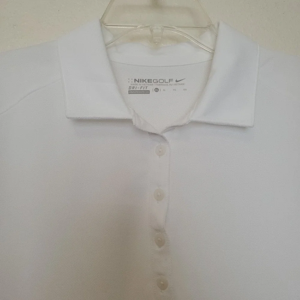 Nike Golf Womens Dri-FIT Polo Shirt White Short Sleeve XL 746100-100